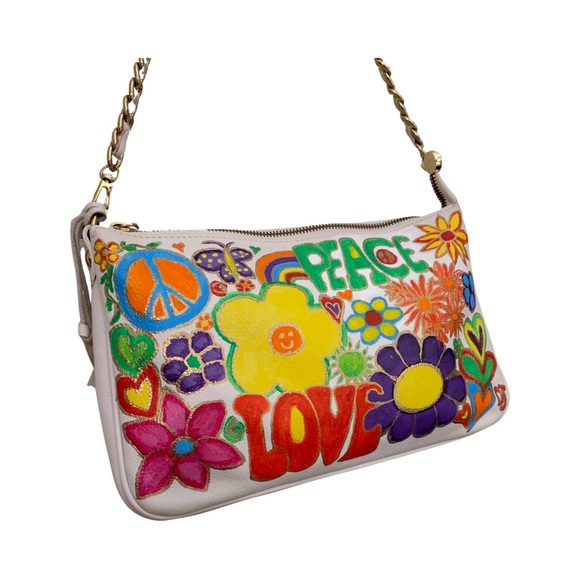 Hand painted Italian made boho bag. - Picture 4 of 12